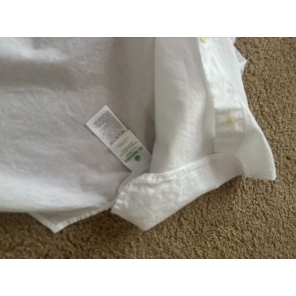 J Crew Women Basic Button-Up White Cotton Collared Long Sleeve Size M - Picture 4 of 6